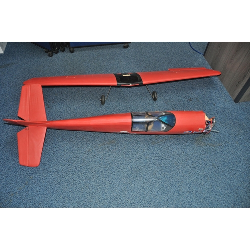 858 - A MAJORITY BUILT MODEL PLANE with Jen ZT-50A engine fitted, body stickered OP-JMLBZ24 (no propellor ... 