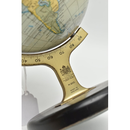 853A - A LATE 1950s CHAD VALLEY CHILD'S GLOBE, M200, rotates on its stand, with clock setting wheel, height... 