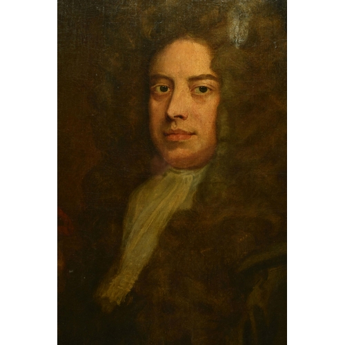 850 - AFTER GODFREY KNELLER (1646-1723) 'LORD CHANCELLOR SOMERS', an 18th Century  half-length portrait of... 