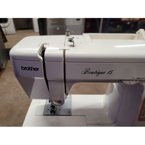 1304 - A BROTHER BOUTIQUE 15 SEWING MACHINE with foot pedal and cover (PAT pass and working)