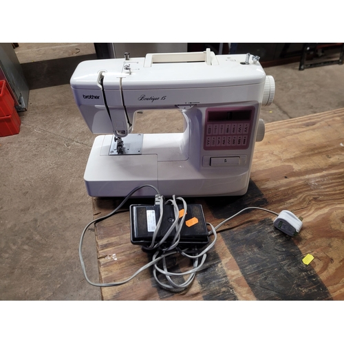 1304 - A BROTHER BOUTIQUE 15 SEWING MACHINE with foot pedal and cover (PAT pass and working)