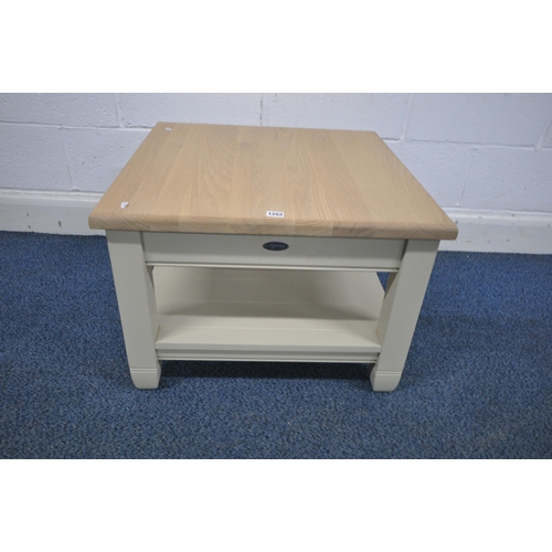 1252 - A NEPTUNE CHICHESTER PARTIALLY PAINTED LAMP TABLE, 66cm squared x height 46cm (condition report: gen... 