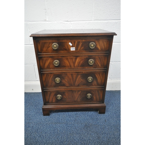 1310 - A RACKSTRAW MAHOGANY CHEST OF FOUR DRAWERS, on bracket feet, width 61cm x depth 41cm x height 78cm (... 