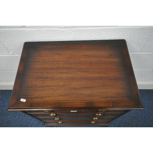 1310 - A RACKSTRAW MAHOGANY CHEST OF FOUR DRAWERS, on bracket feet, width 61cm x depth 41cm x height 78cm (... 