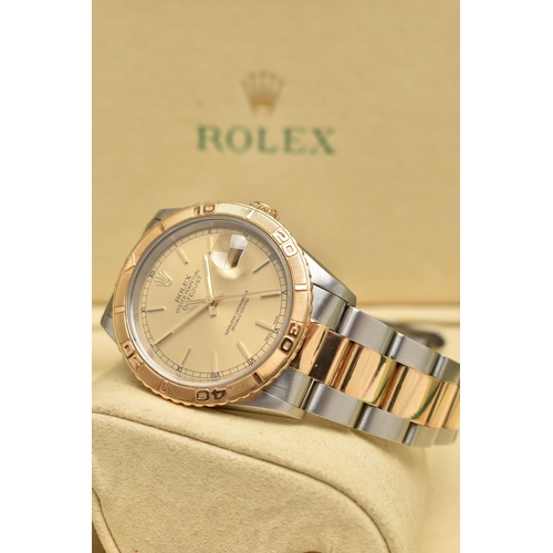 45 - A GENTS 'ROLEX OYSTER PERPETUAL DATE JUST' WRISTWATCH, round gold dial signed 'Rolex Oyster Perpetua... 