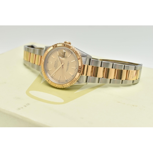 45 - A GENTS 'ROLEX OYSTER PERPETUAL DATE JUST' WRISTWATCH, round gold dial signed 'Rolex Oyster Perpetua... 