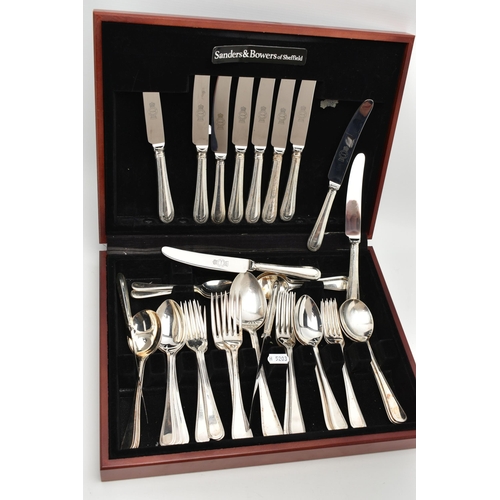 180 - A CANTEEN OF CUTLERY BY SANDERS & BOWERS, to include approximately 45 silver plated pieces, within a... 