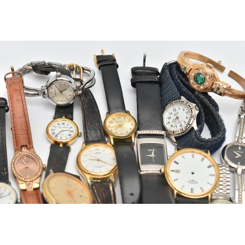 200 - A BAG OF ASSORTED WRISTWATCHES, mainly womens watches, names to include 'Reflex, Sekonda, Lorus, Cit... 