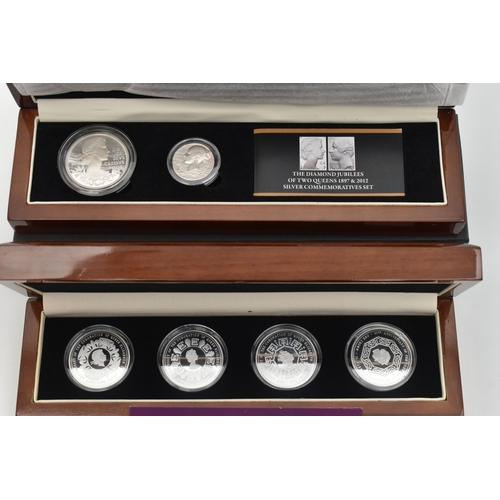 201 - A 60TH ANNIVERSARY OF THE CORONATION QUEEN ELIZABETH II FOUR SILVER CROWN SET, to include silver Cro... 