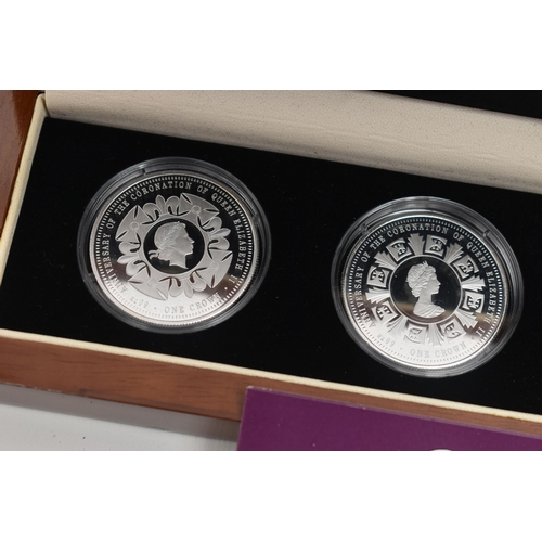 201 - A 60TH ANNIVERSARY OF THE CORONATION QUEEN ELIZABETH II FOUR SILVER CROWN SET, to include silver Cro... 