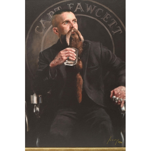 303 - VINCENT KAMP (BRITISH CONTEMPORARY) 'CAPTAIN FAWCETT', a signed limited edition print on board depic... 