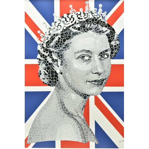 309 - PAUL NORMANSELL (BRITISH 1978) 'HAPPY AND GLORIOUS' a limited edition print on board of the late Que... 