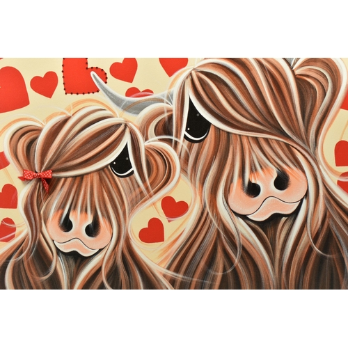 317 - JENNIFER HOGWOOD (BRITISH 1980) 'McLOVE', a signed limited edition embellished print on canvas, depi... 