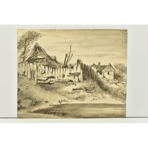 325 - CIRCLE OF Dr THOMAS MONROE (1758-1833) THREE UNSIGNED SKETCHES, the first depicts a cottage and wood... 