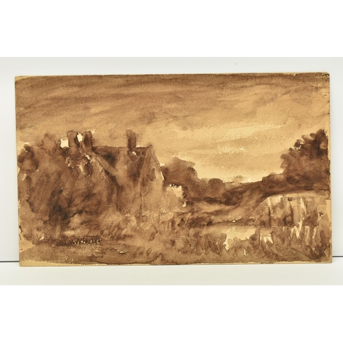 331 - TWO 19TH CENTURY LANDSCAPE STUDIES, comprising a river landscape with figures in a boat, unsigned in... 