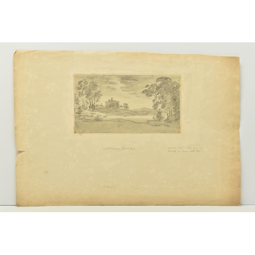 332 - CIRCLE OF REVEREND WILLIAM HENRY BARNARD (1767-1817) THREE UNSIGNED LANDSCAPE STUDIES, the first dep... 