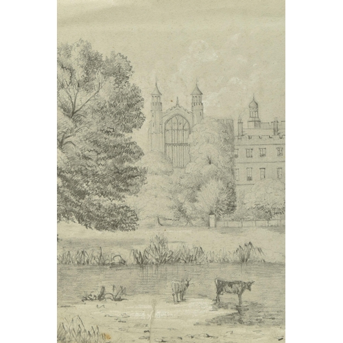 333 - THREE UNSIGNED 19TH CENTURY VIEWS OF CAMBRIDGE, the first depicting Kings College Cambridge viewed f... 