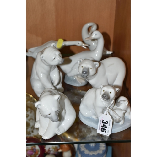 346 - A GROUP OF SEVEN LLADRO FIGURES, comprising four Polar Bear figures 5434, 1206, 1207, 1208, together... 