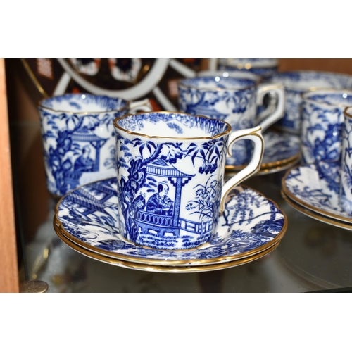 375 - A ROYAL CROWN DERBY IMARI 1128 PLATE AND 'MIKADO' PATTERN COFFEE SET, comprising an Imari 1128 plate... 