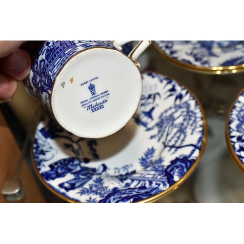 375 - A ROYAL CROWN DERBY IMARI 1128 PLATE AND 'MIKADO' PATTERN COFFEE SET, comprising an Imari 1128 plate... 