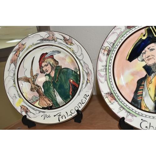 405 - EIGHT ROYAL DOULTON SERIES WARE CHARACTER PLATES, comprising 'The Hunting Man' D6282 plates, 'The Do... 