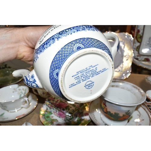 419 - A GROUP OF TEA WARES, over forty pieces to include a Wedgwood 'Replica of the Wesley-Wedgwood Teapot... 