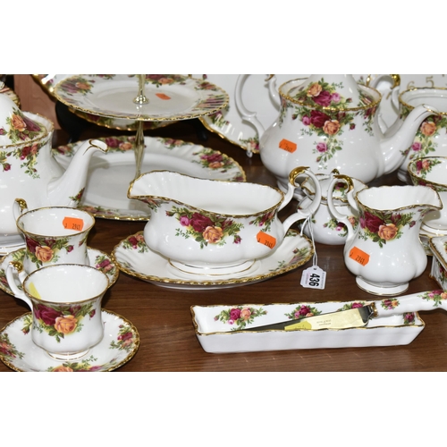 436 - A QUANTITY OF ROYAL ALBERT 'OLD COUNTRY ROSES' PATTERN TEAWARE, comprising one coffee pot (marked as... 