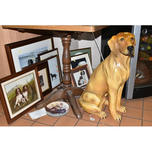 445 - AN ITALIAN MADE FLOOR STANDING CERAMIC DOG, golden Labrador, (possibly Intrada) height 68cm, with th... 