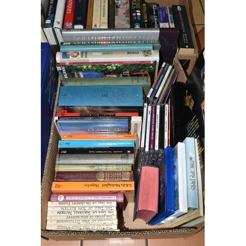 510 - EIGHT BOXES OF BOOKS, CDs AND LPs approximately 130 book titles in hardback and paperback format inc... 