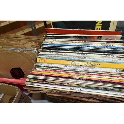 531 - TWO BOXES OF MUSIC RECORDS, to include 33rpm and 78's, artists include Sarah Vaughan, John McCormack... 