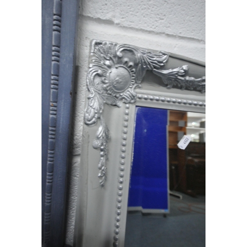 1252 - A SELECTION OF VARIOUS MIRRORS, to include a grey painted rectangular bevelled edge wall mirror, 106... 