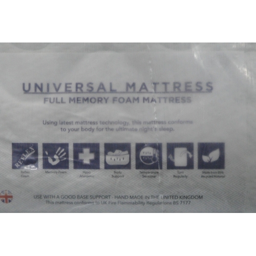 1265 - A BRAND NEW UNIVERSAL MATTRESS 4FT6 FULL MEMORY FOAM MATTRESS