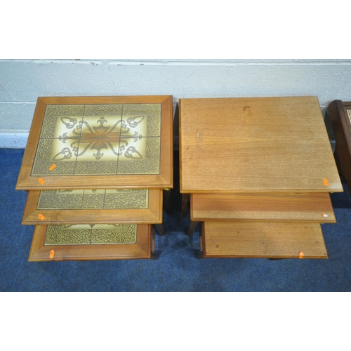 1277 - A SELECTION OF MID CENTURY TEAK OCCASIONAL FURNITURE, to include G plan tile top coffee table, with ... 