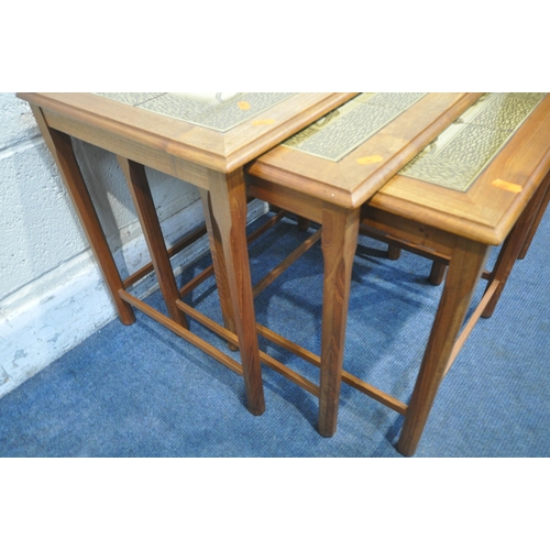 1277 - A SELECTION OF MID CENTURY TEAK OCCASIONAL FURNITURE, to include G plan tile top coffee table, with ... 