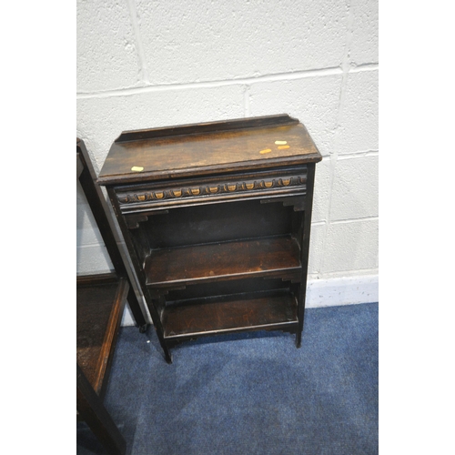 1278 - A SELECTION OF OCCASIONAL FURNITURE, to include a 20th century oak two tier trolley, length 66cm x d... 