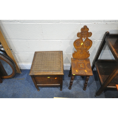 1278 - A SELECTION OF OCCASIONAL FURNITURE, to include a 20th century oak two tier trolley, length 66cm x d... 