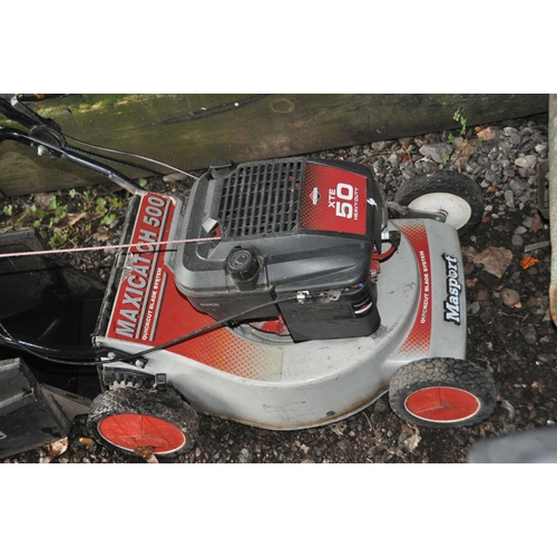 1002 - A MASPORT MAXICATCH 500 PETROL LAWN MOWER with grass box and Briggs and Stratton XTE50 engine (engin... 