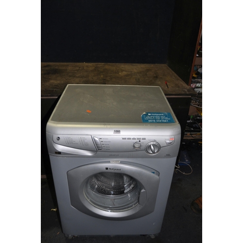 1080 - A HOTPOINT WF326 WASHING MACHINE in silver width 60cm depth 60cm height 87cm (PAT pass, powers up, s... 