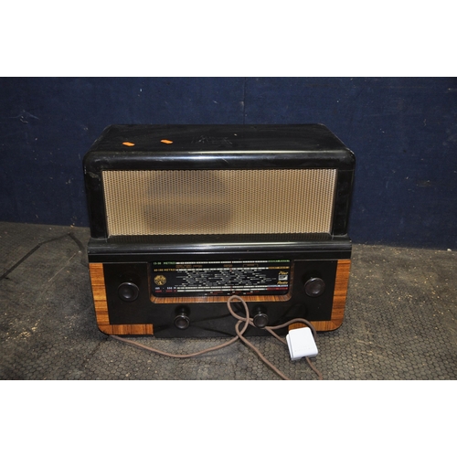 1098 - A PILOT RADIO BLUE PETER VALVE RADIO with an ebonised cabinet (Condition Report: powers up, illumina... 