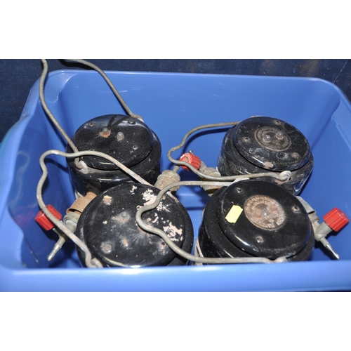 1105 - THREE BOXES OF PARAFFIN AND GAS LIGHTS including ten Bullfinch Hand lights (four complete and six wi... 