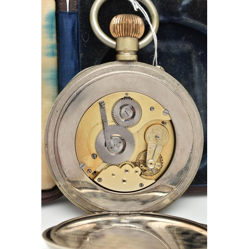 33 - AN OVERSIZED GOLIATH POCKET WATCH WITH CASE, manual wind AF, large white Roman numeral dial, subsidi... 