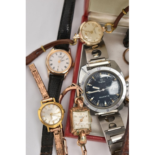 34 - A SELECTION OF WRISTWATCHES, nine ladys and gents watches, names to include 'Timex, Rotary, Royal, C... 