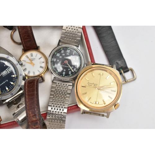 34 - A SELECTION OF WRISTWATCHES, nine ladys and gents watches, names to include 'Timex, Rotary, Royal, C... 