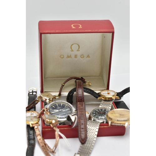 34 - A SELECTION OF WRISTWATCHES, nine ladys and gents watches, names to include 'Timex, Rotary, Royal, C... 