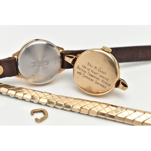 40 - TWO LADYS 'TUDOR' WRISTWATCHES, the first manual wind (missing crown), round white dial signed 'Tudo... 