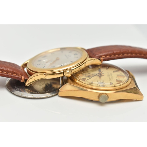 103 - A 'MARVIN' WRISTWATCH AND 'BULOVA' WATCH HEAD, quartz movement, round dial signed 'Marvin', Roman nu... 