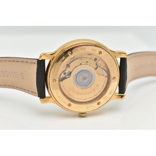 105 - AN 18CT GOLD 'TISSOT' WRISTWATCH, automatic movement, round white dial signed 'Tissot' automatic, Ro... 