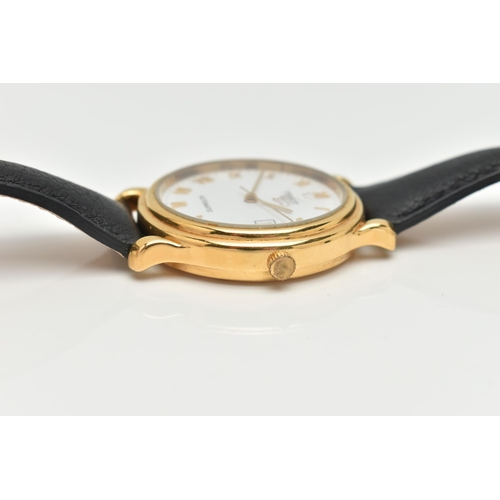 105 - AN 18CT GOLD 'TISSOT' WRISTWATCH, automatic movement, round white dial signed 'Tissot' automatic, Ro... 