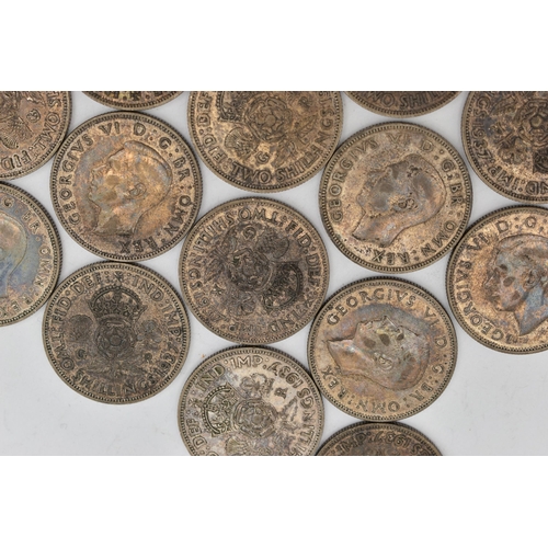 110 - AN ASSORTMENT OF SILVER COINS, seventeen two shillings coins, approximate gross weight 191.5 grams,