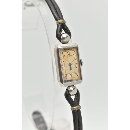 81 - A 'JAGER LE COULTRE' LADYS WRISTWATCH, hand wound movement, rectangular dial, signed 'Jager Le Coult... 